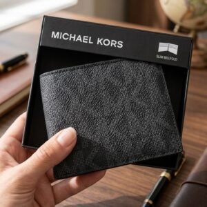 محفظة Michael Kors رجالي سوداء Slim Billfold في علبتها