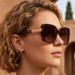 نضارة شمس U.S. Polo Assn حريمي – موديل 2 – مربعة هافان بذراع دهبي
